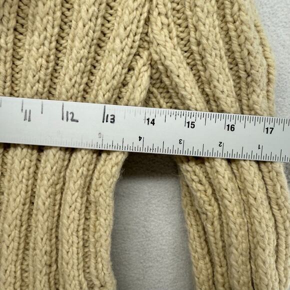 Vintage Fisherman Sweater Women's Small / Medium Beige Tan Cardigan thick 90s - Picture 4 of 8